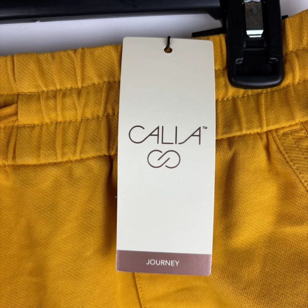 XS Yellow Cotton Short Mid Rise 3.5 Inseam Soft Tie Moisture Wicking Trapunto - Picture 4 of 11